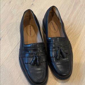 Boston Proper Black Leather Tassel Loafers